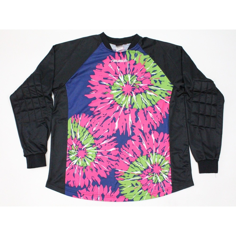 Vintage Reusch Goalkeeper Jersey Fireworks Green Pink Blue Women's Size M